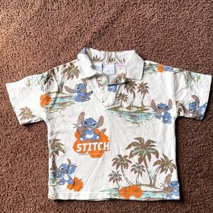 Stitch Kids Polo Shirt - Cream and Orange